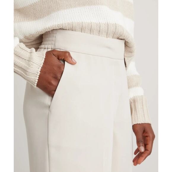 QUINCE Stretch Crepe Classic Trouser Pants Wide Leg Office Size 6 - Picture 2 of 6